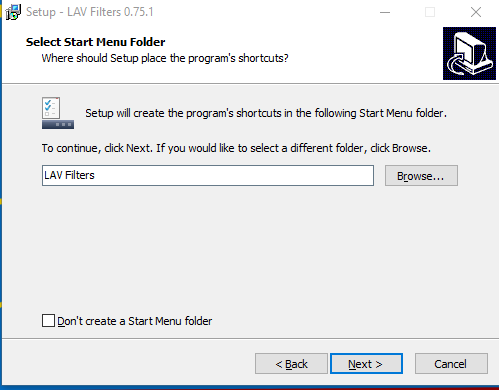 klik next  pada setup select start menu folder