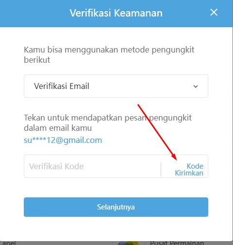 klik kode kirimkan email