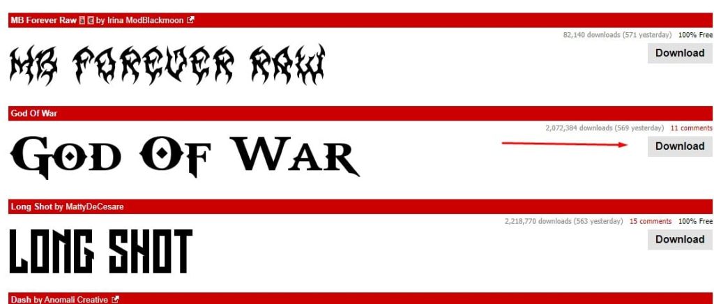 klik Download Pada Font