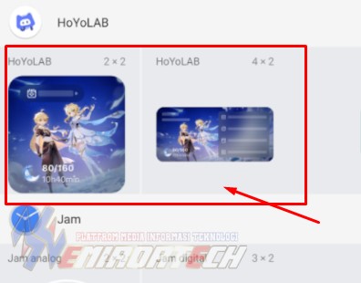 Tekan Widget Hoyolab