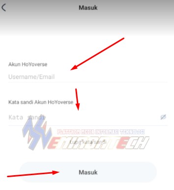 Masukan Username dan Password