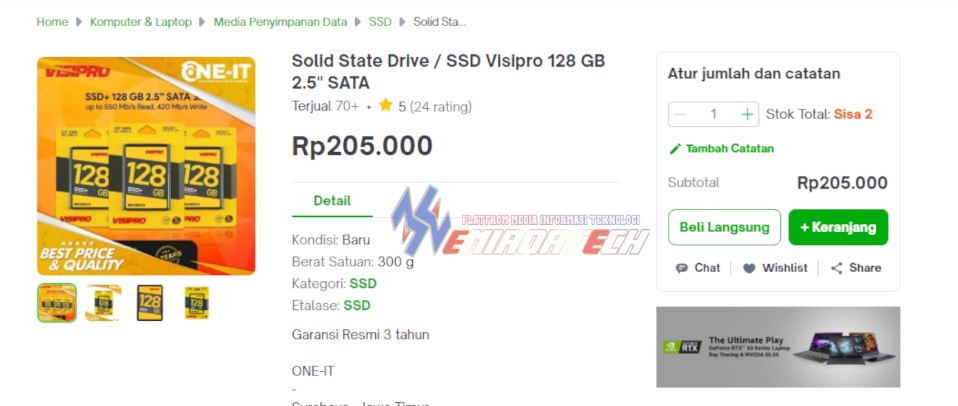 SSD Visipro 128Gb