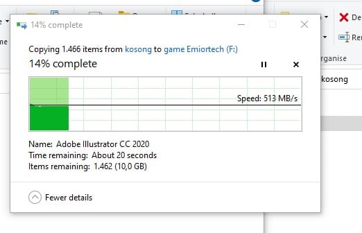 trasfer file ssd ke nvme